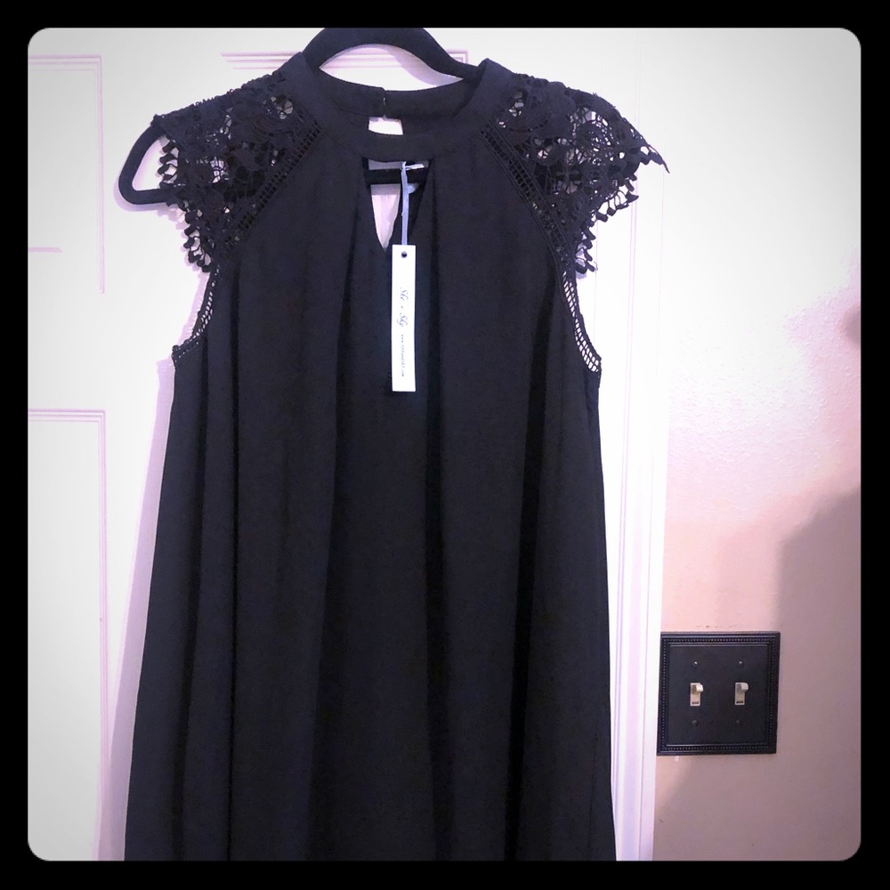 Black Lace Mini-Dress